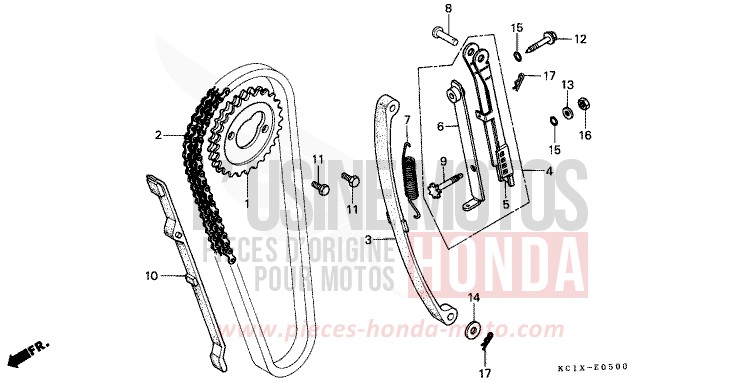 NOCKENWELLENKETTE/SPANNVORRICHTUNG von CB1300 Super Bold'or ABS PLEIADES SILVER METALLIC-U (NH104MU) von 1982